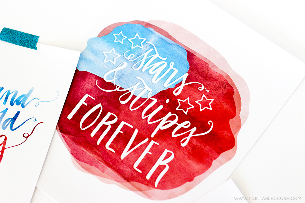 3 FREE Hand Lettered Fourth of July Wall Art Prints - Printable Crush