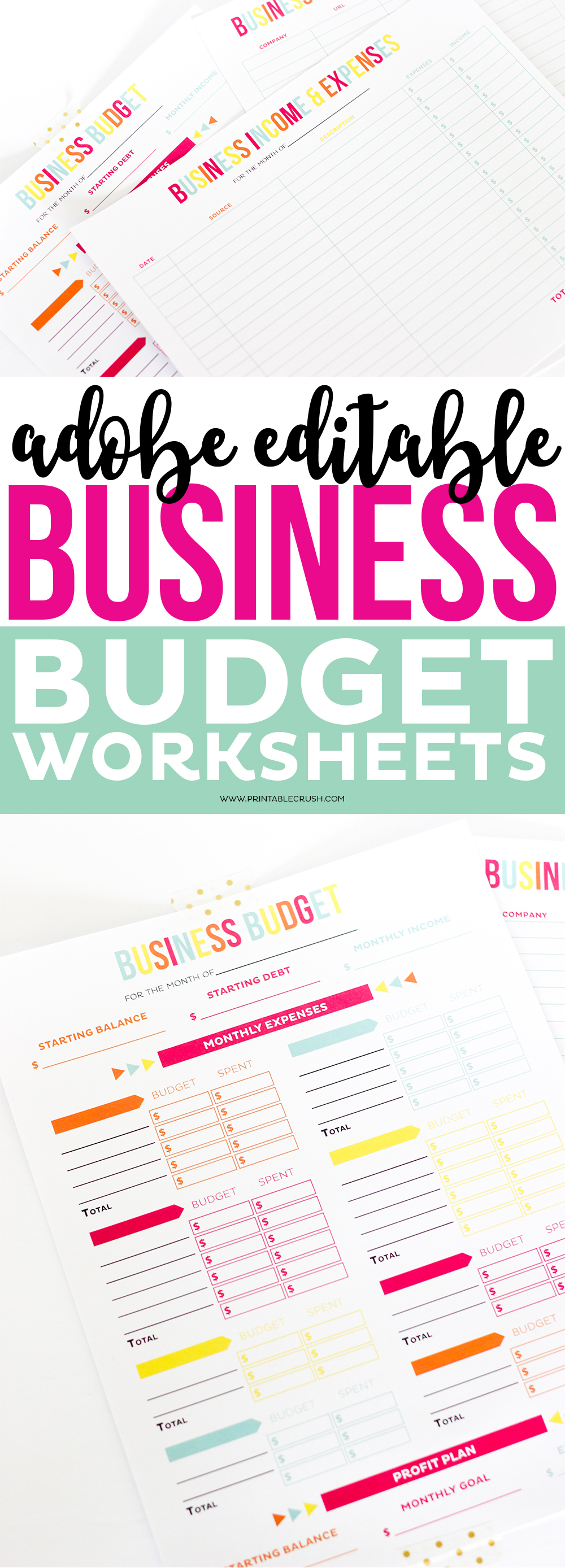 Make tax time a little less confusing with these Editable Printable Business Budge Worksheets! Includes expense and income track sheet, budget sheet, and a bonus password tracker for your online business accounts!