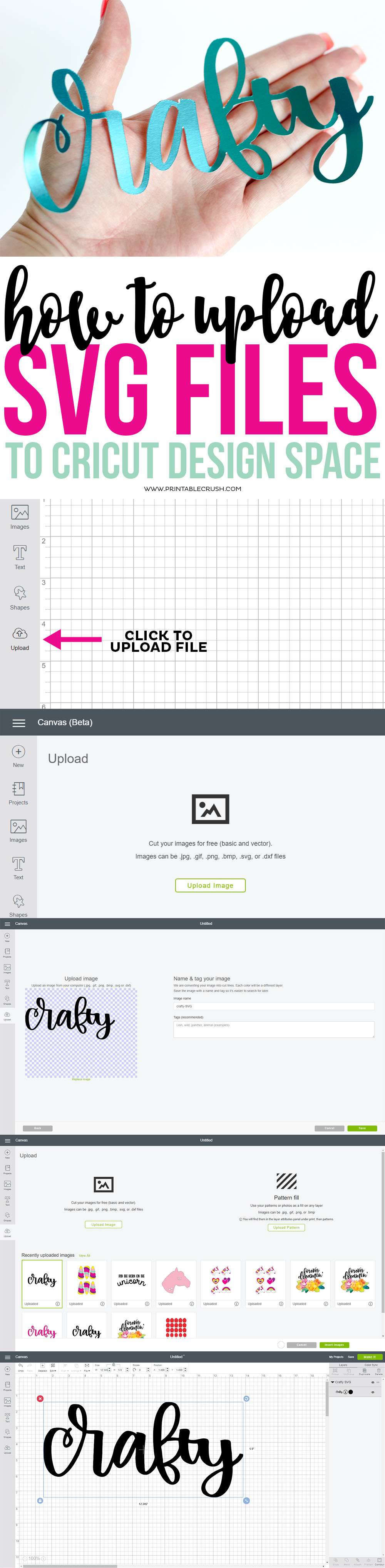 How to Upload SVG Files to Cricut Design Space - Printable Crush