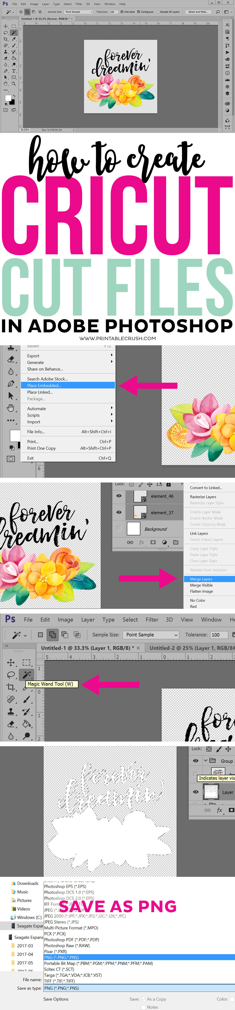 How to Create Cricut Cut Files in Adobe Photoshop - Printable Crush