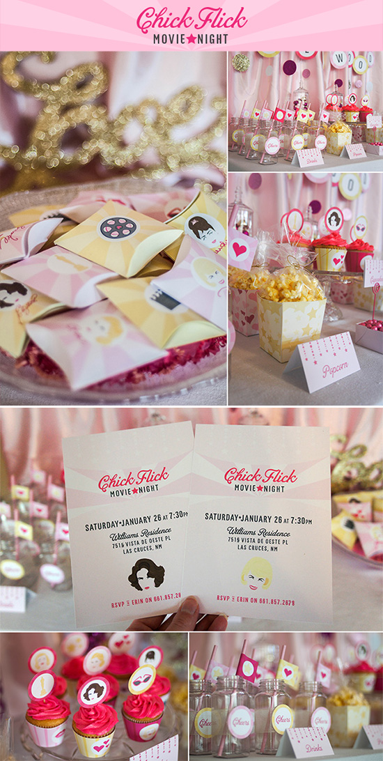 Chick Flick Movie Night - Printable Crush