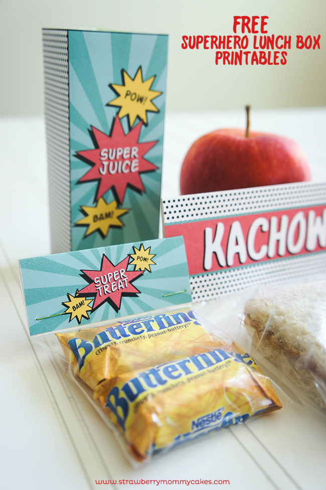 FREE Super Hero Lunch Box Printables - Printable Crush
