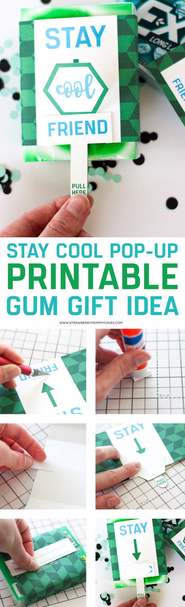 Give a refreshing gift with this Stay Cool Printable Pop-Up Gum Gift Idea! This would be great as a party favor or teacher gift!