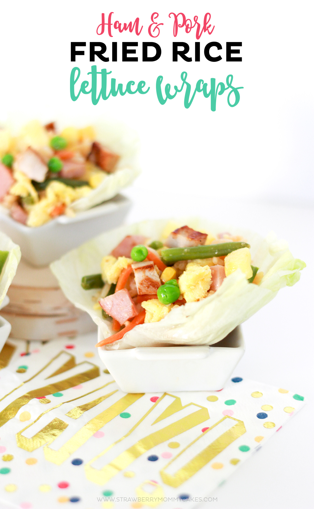 These Ham and Pork Fried Rice Lettuce Wraps Recipe would be the perfect party food for your next get together!