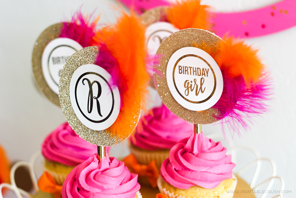 Download these FREE Monogram Birthday Printable Cupcake Toppers and decorate any way you like! Includes the whole alphabet!