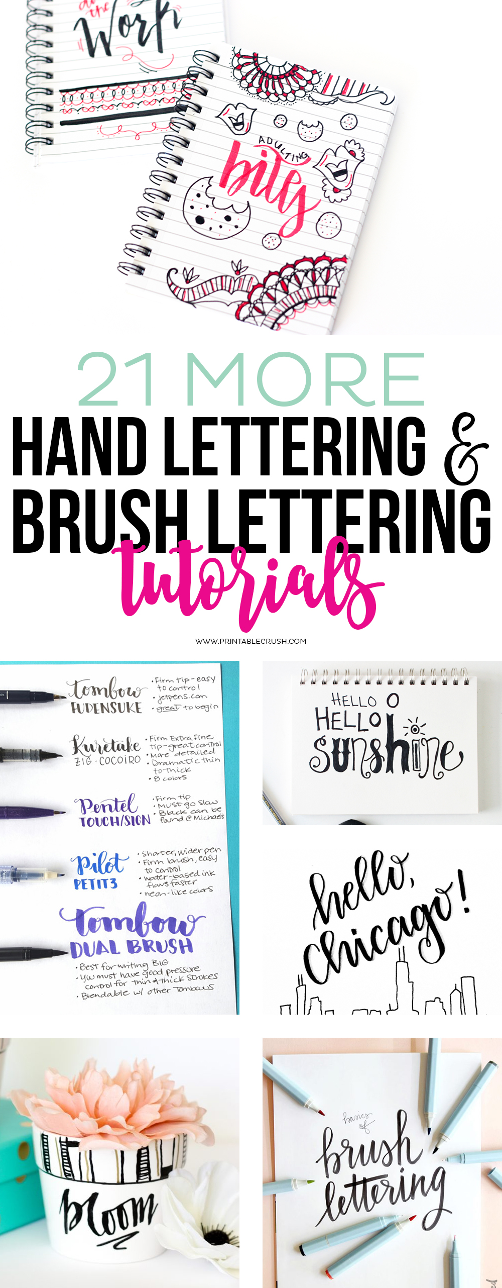 21 More Hand Lettering And Brush Lettering Tutorials Printable Crush