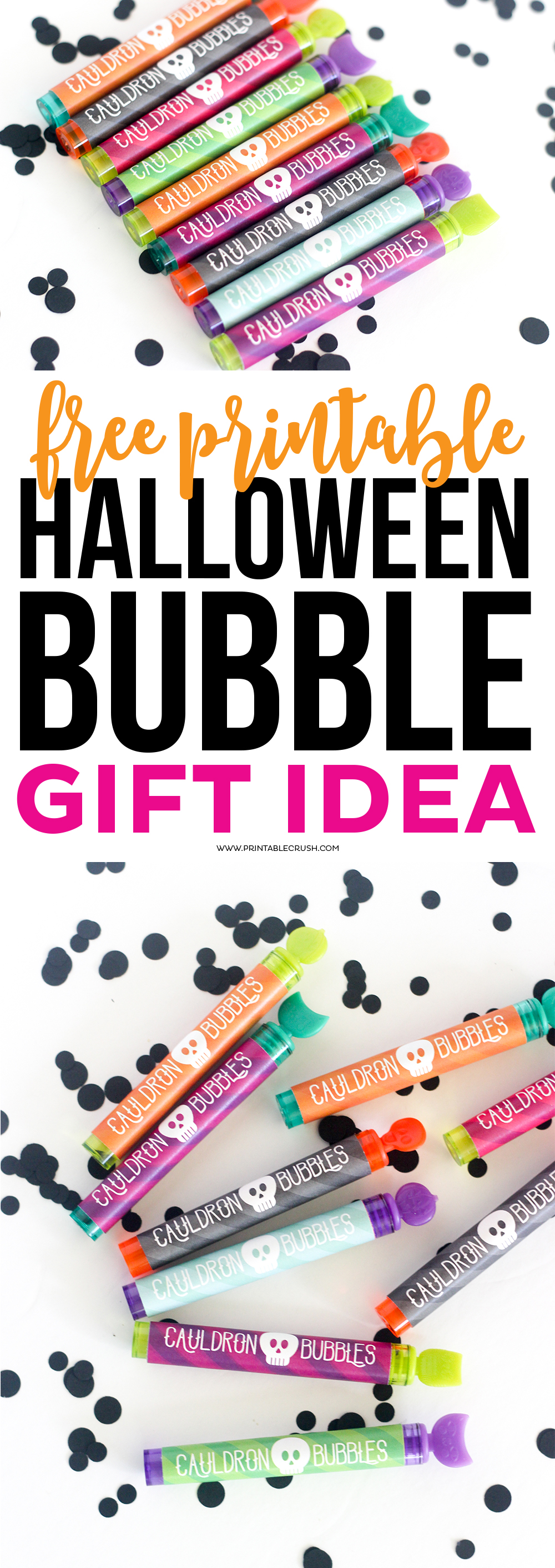 This Halloween Printable Bubble Gift Idea is perfect for a Halloween Party Favor! Download this adorable and spooky printable for FREE!