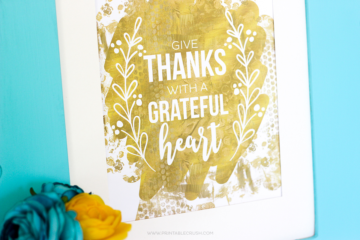 This FREE Thanksgiving Printable Word Art is gorgeous and will go great with your fall decor! Give Thanks with a Grateful Heart.