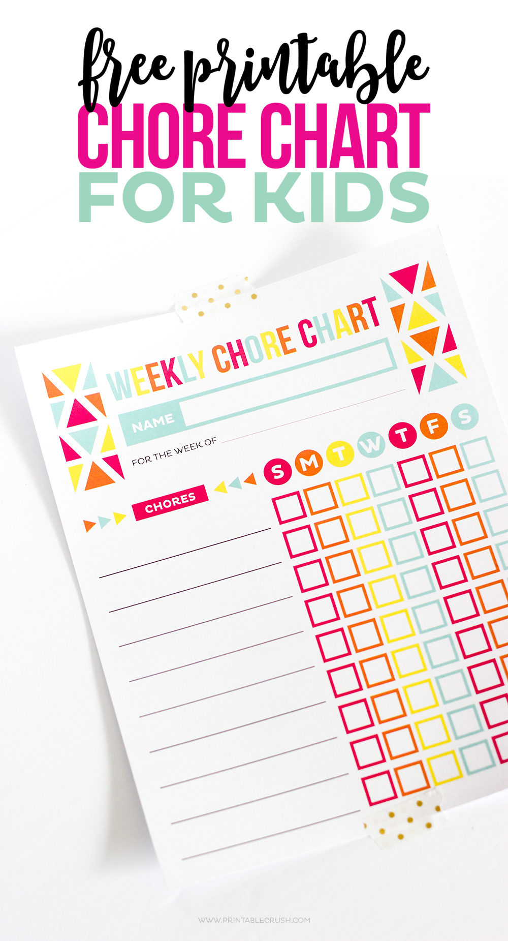 Download FREE Printable Chore Chart for Kids - Printable Crush