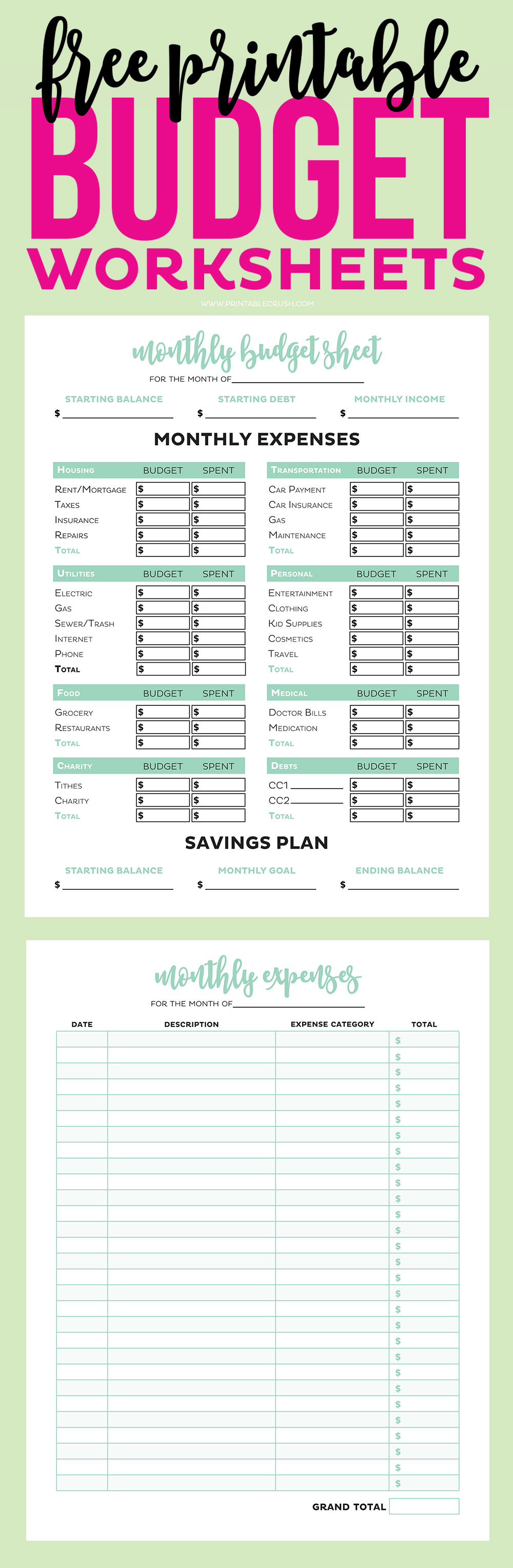 Easy Budget Planner Free Printable Worksheets Free Printable Templates