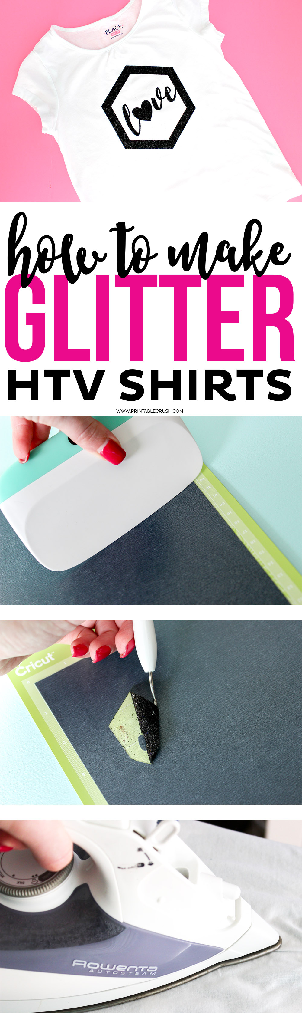 How to Make Glitter HTV Shirts Printable Crush