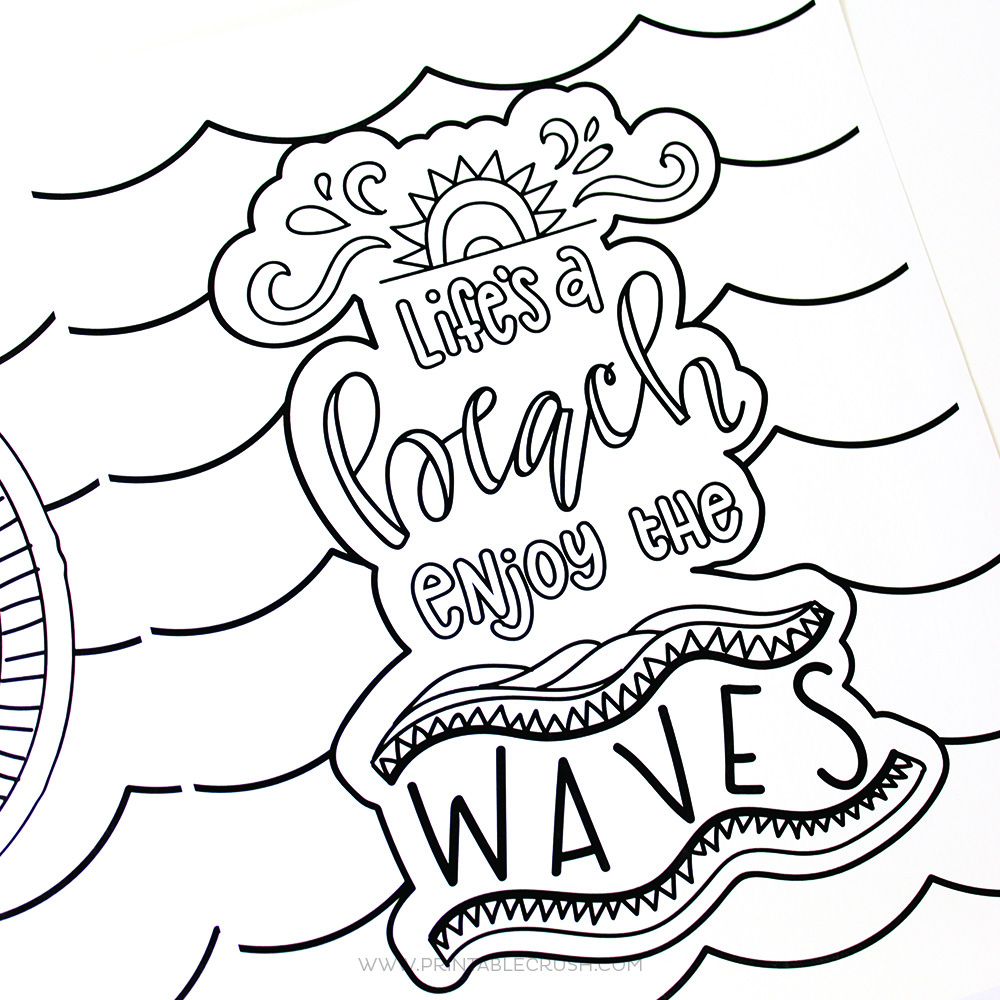 Hand Lettered Summer Coloring Pages - Printable Crush