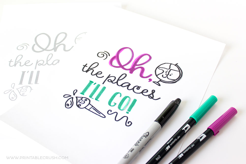 These Back to School Hand Lettering Practice Sheets are great for kids and parents who want to start lettering! Download all four designs for FREE!