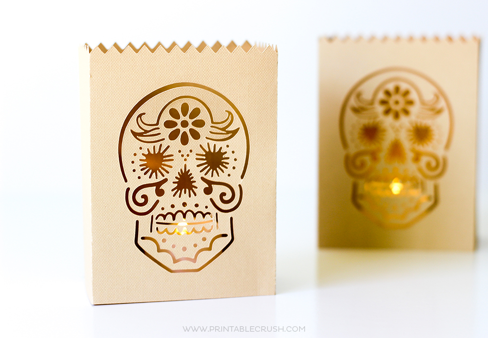 These DIY Mini Halloween Luminaries are perfect for you spooky decor. Customize the luminary file with any Halloween graphic you'd like!