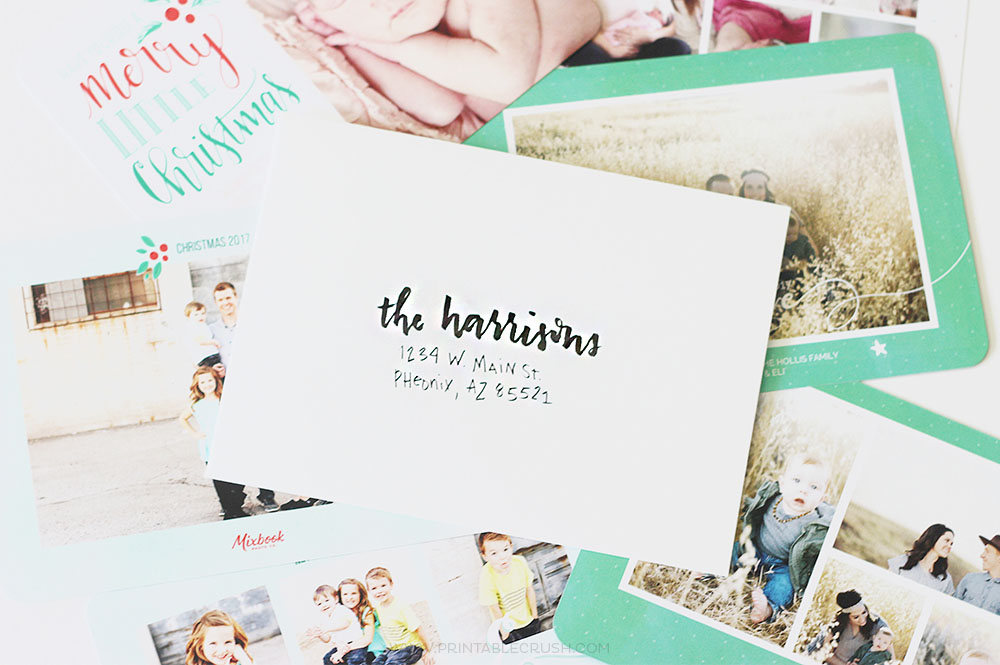 Try these 3 Different Hand Lettered Envelope Methods to addresses your Christmas Cards this year! They'll look amazing with my new Christmas Photo Card Line from Mixbook.
