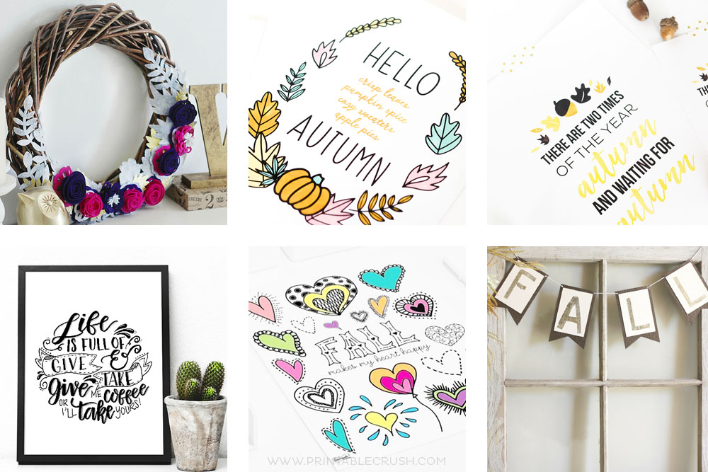 If Fall is your favorite season, then these 12 FALL Printables & Crafts are for you! You'll find wreaths, coloring pages, wall art, banners, and more!