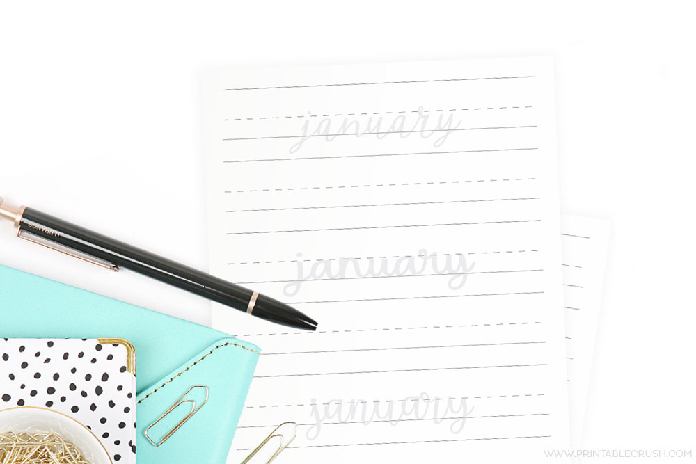 January Hand Lettering Prompts
