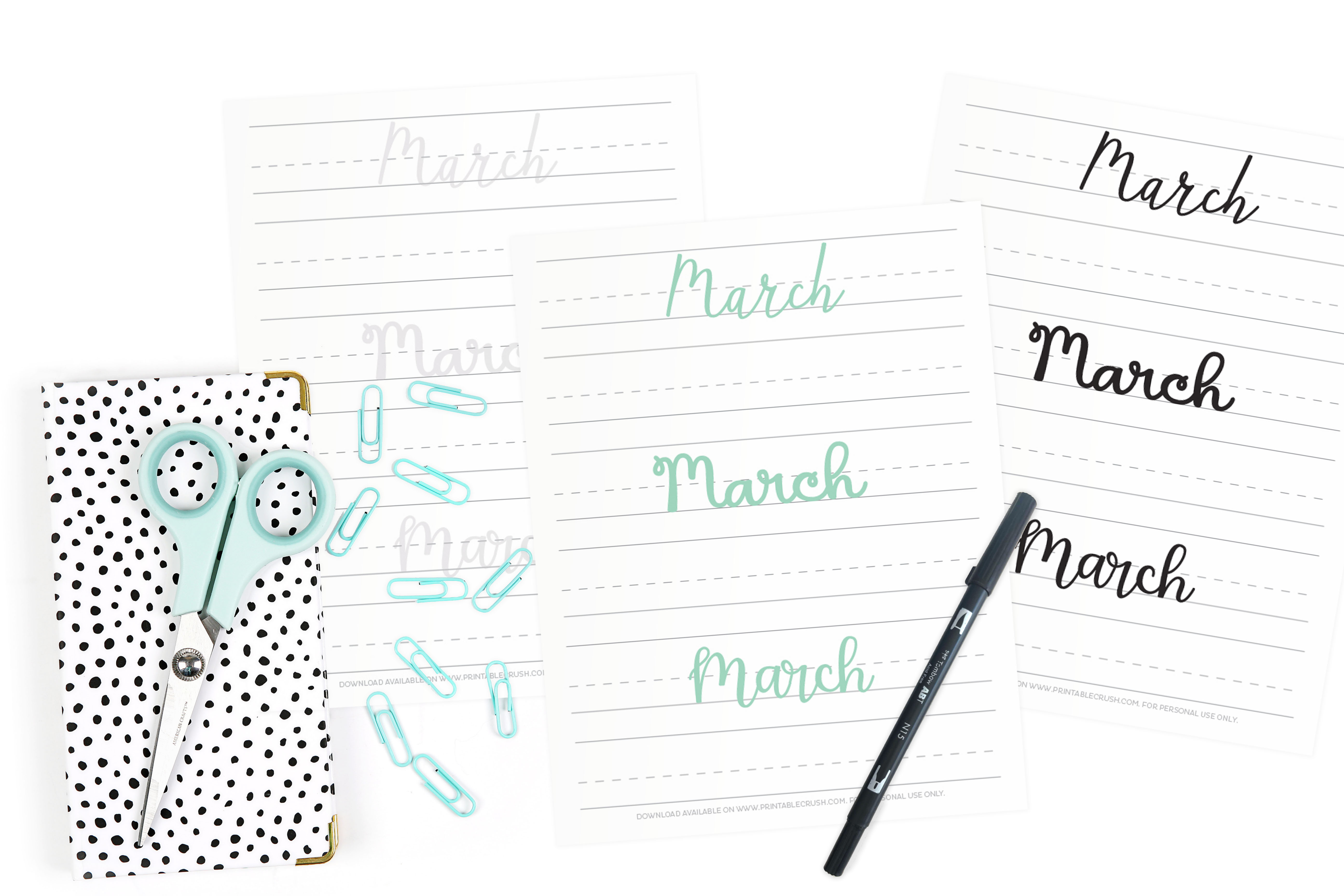 Start to learn hand lettering with these March Hand Lettering Prompts.