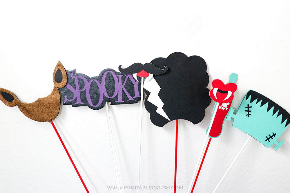 Use the Cricut Maker to create these fun and Spooky Monster Photo Props for Halloween Parties
