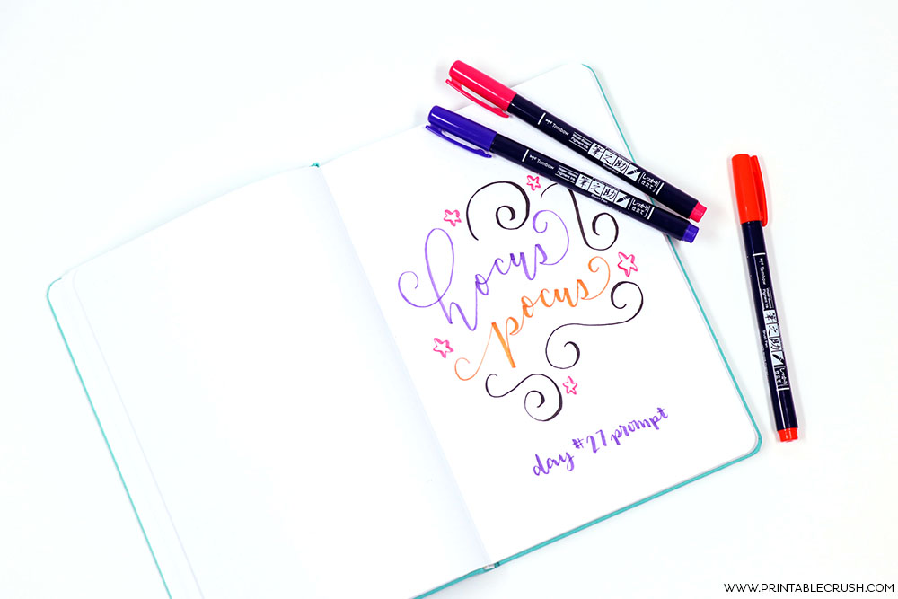 Download this FREE October Hand lettering prompts and worksheet to help you perfect your hand lettering skills!