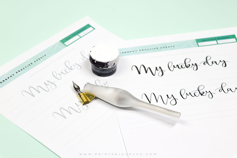 3 FREE St. Patty's Day Calligraphy Worksheets to help you practice calligraphy!
