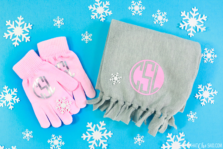 Persoanlized mittens and scarf