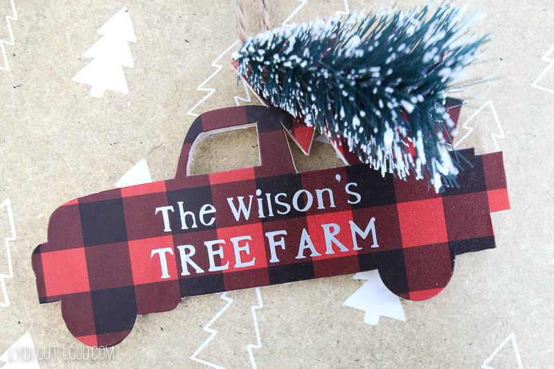 Christmas Truck Wood Ornament