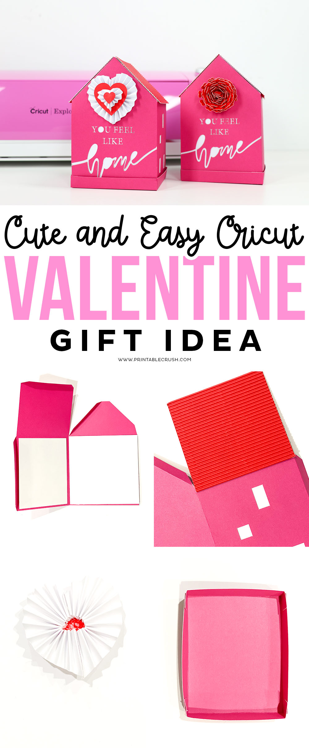 "You Feel Like Home" Cute and Easy Cricut Valentine's Day Gift Idea