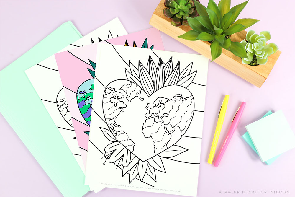 Earth Coloring Page - free download