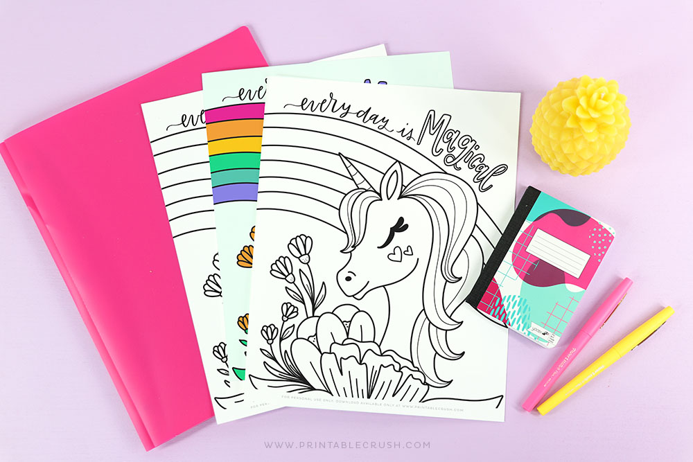 Free Download Unicorn Coloring Page