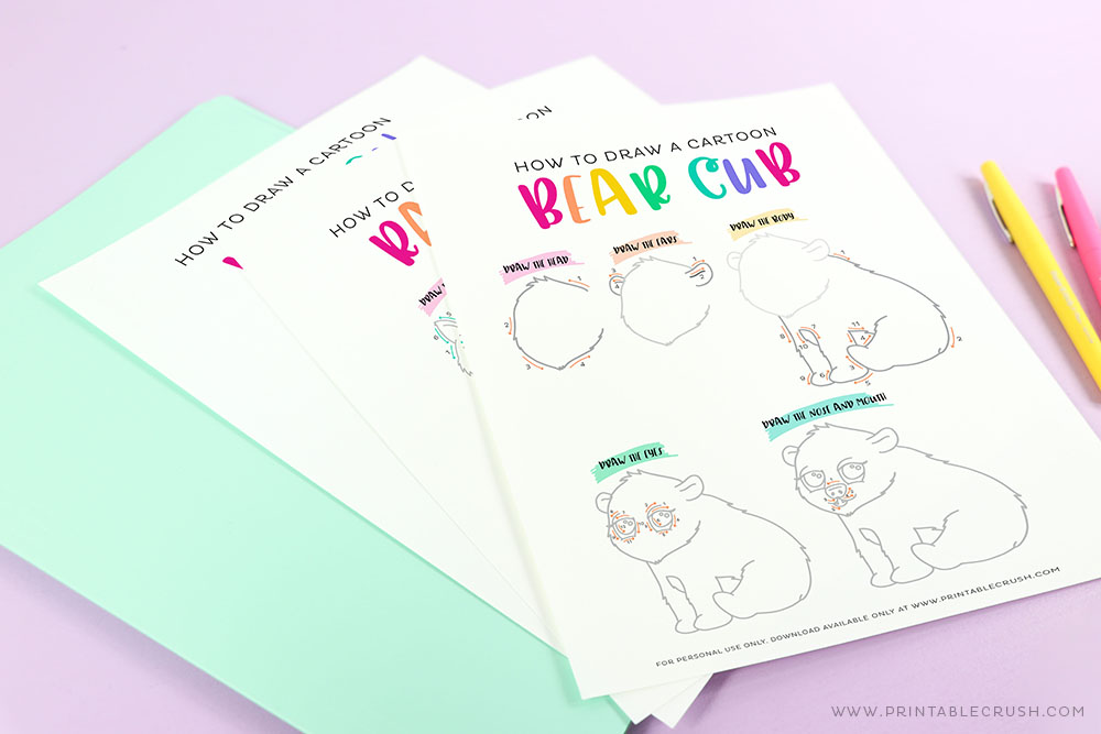 Bear Drawing Tutorial - Printable Crush