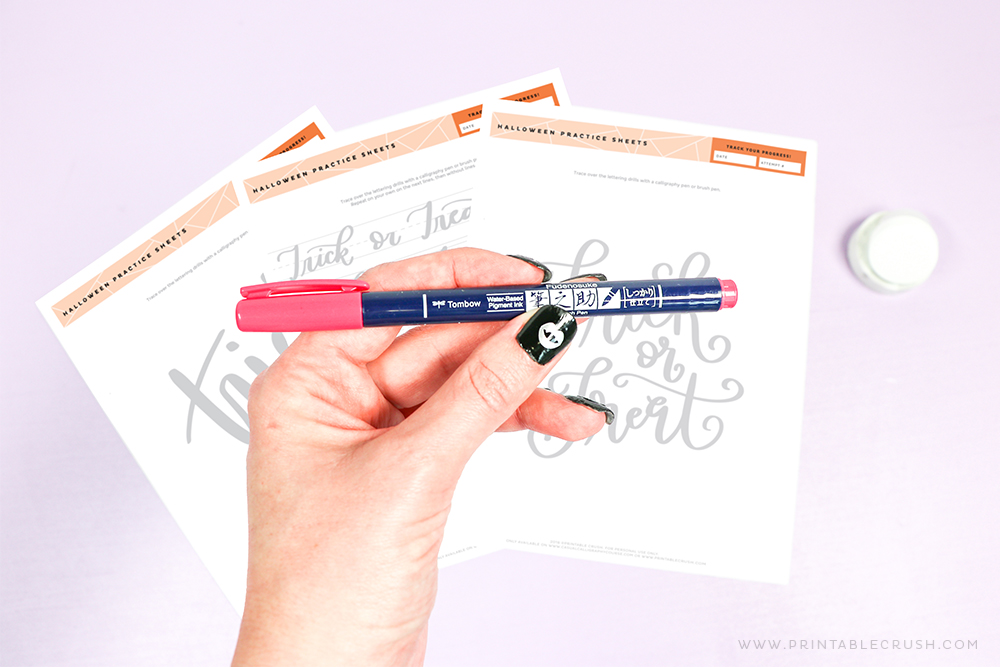 Trick or Treat Halloween Lettering Worksheet