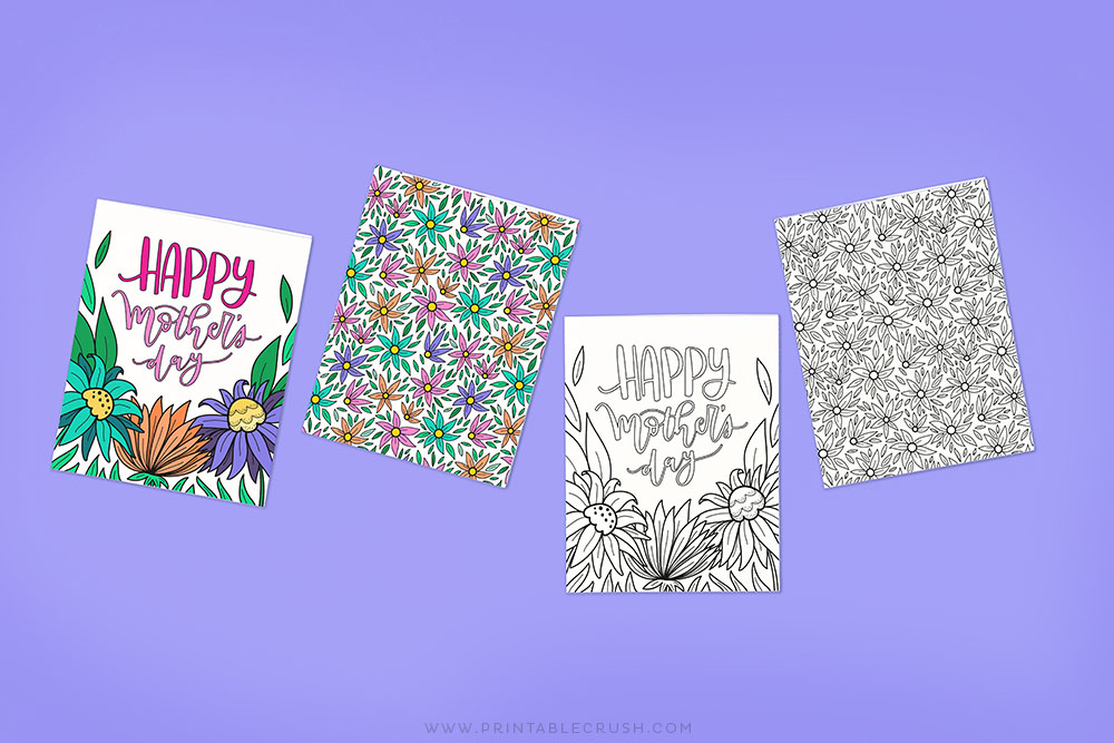 Download these free printable Mother's Day Coloring Cards - Printable Crush